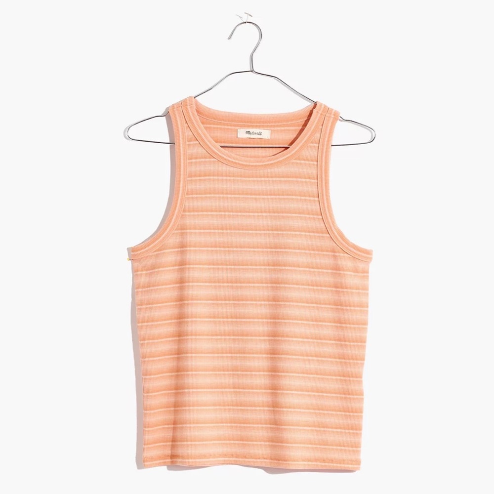 Madewell Ribbed Westville Tank Top - size M - color: sweet tulip